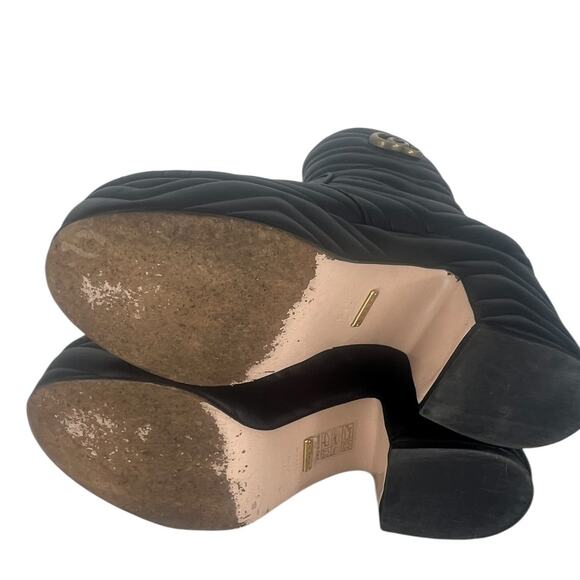 Gucci 95mm Matelasse' Leather Platform Boots in Black - Picture 15 of 16